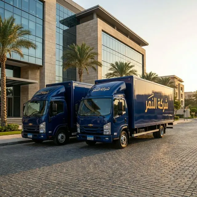 سيارات شركة النمر لنقل العفش المغلقة والمجهزة لخدمات النقل الآمن بالمنوفية